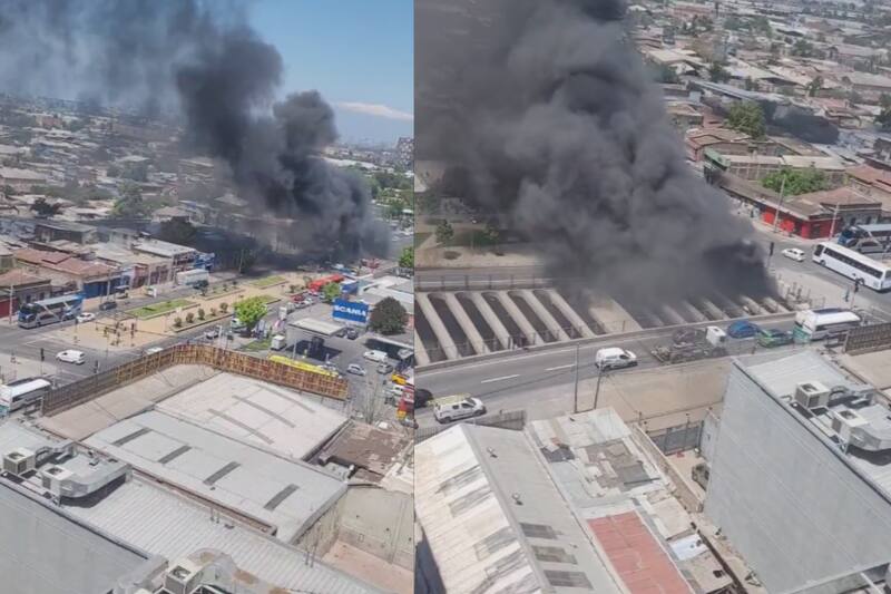 Colisión de tres vehículos provocó incendio al interior del túnel. Créditos: @marcexdee.