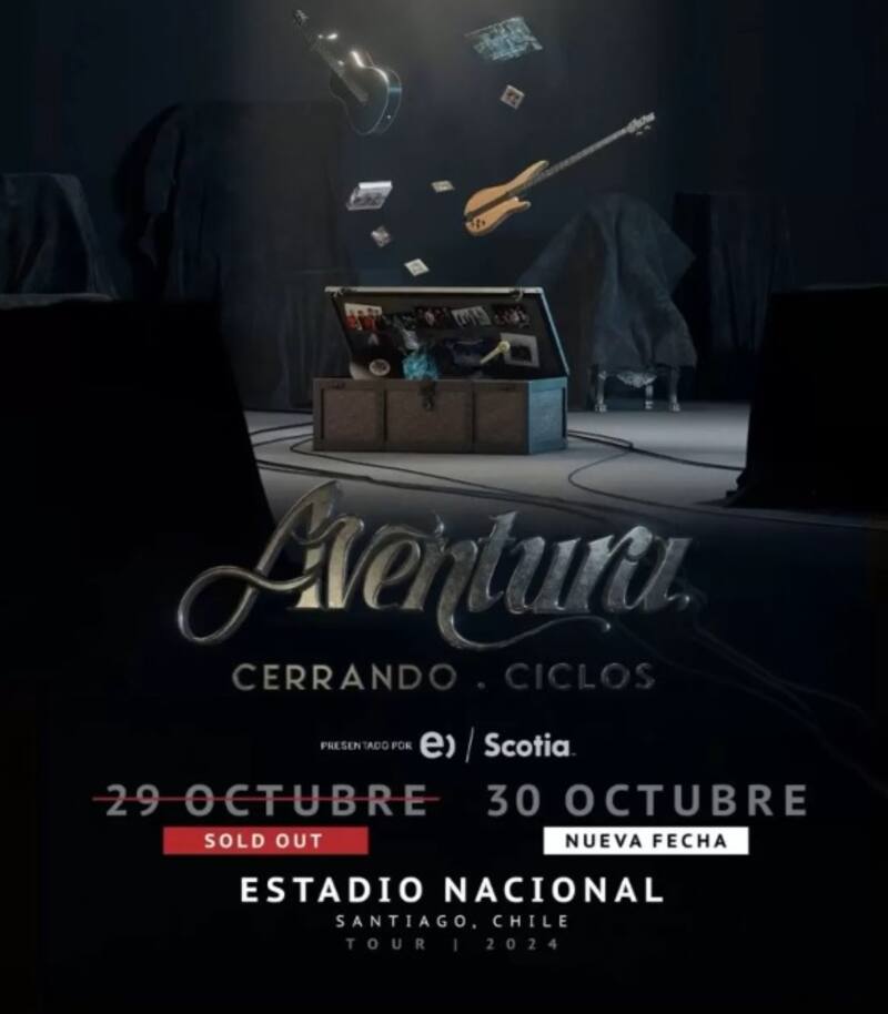 Aventura agendó segundo concierto en Chile. Créditos: Instagram