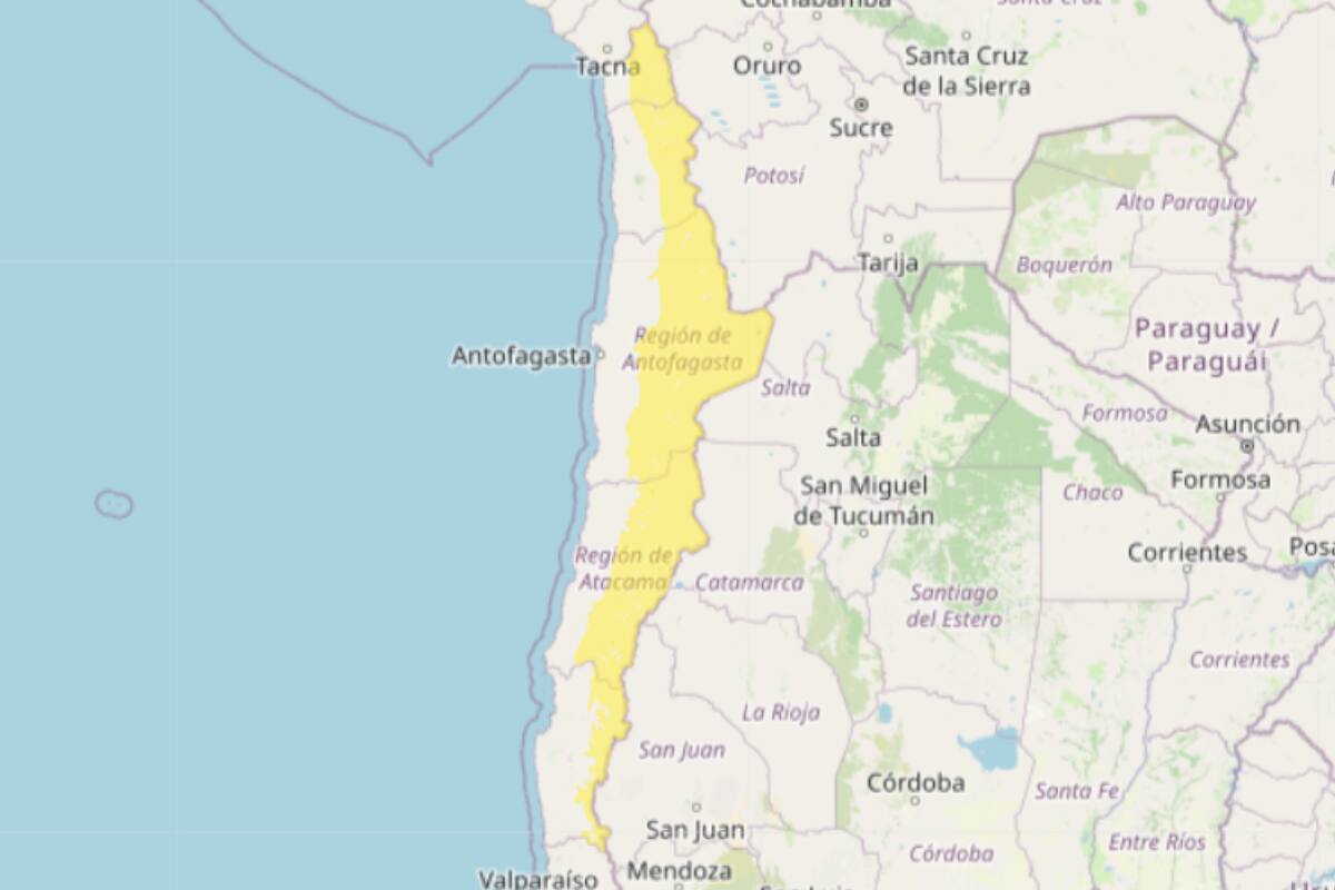El fenómeno se extenderá desde el sur, afectando a cinco regiones del país. Créditos: DMC.