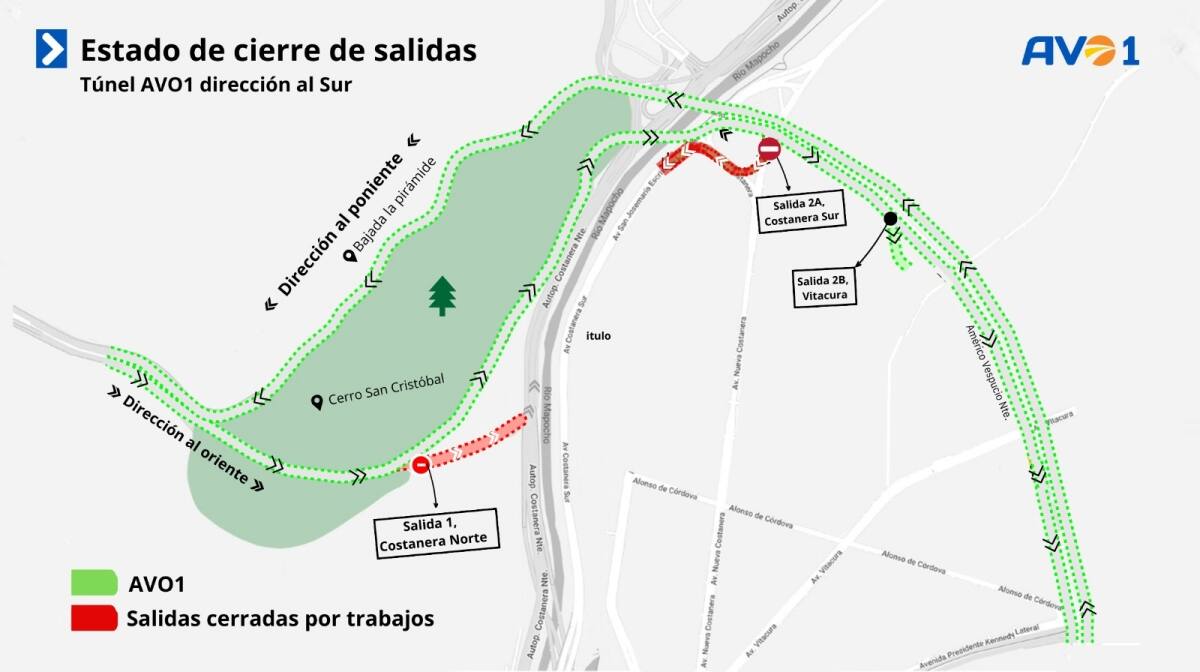 Estos son los cortes que se mantienen en el tramo de la Autopista