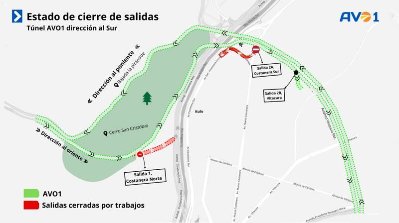 Estos son los cortes que se mantienen en el tramo de la Autopista