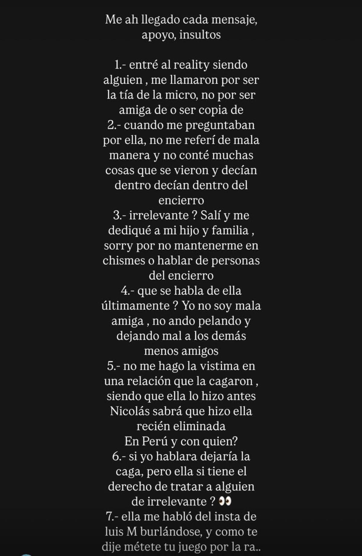 La influencer se lanzó contra Guarén.