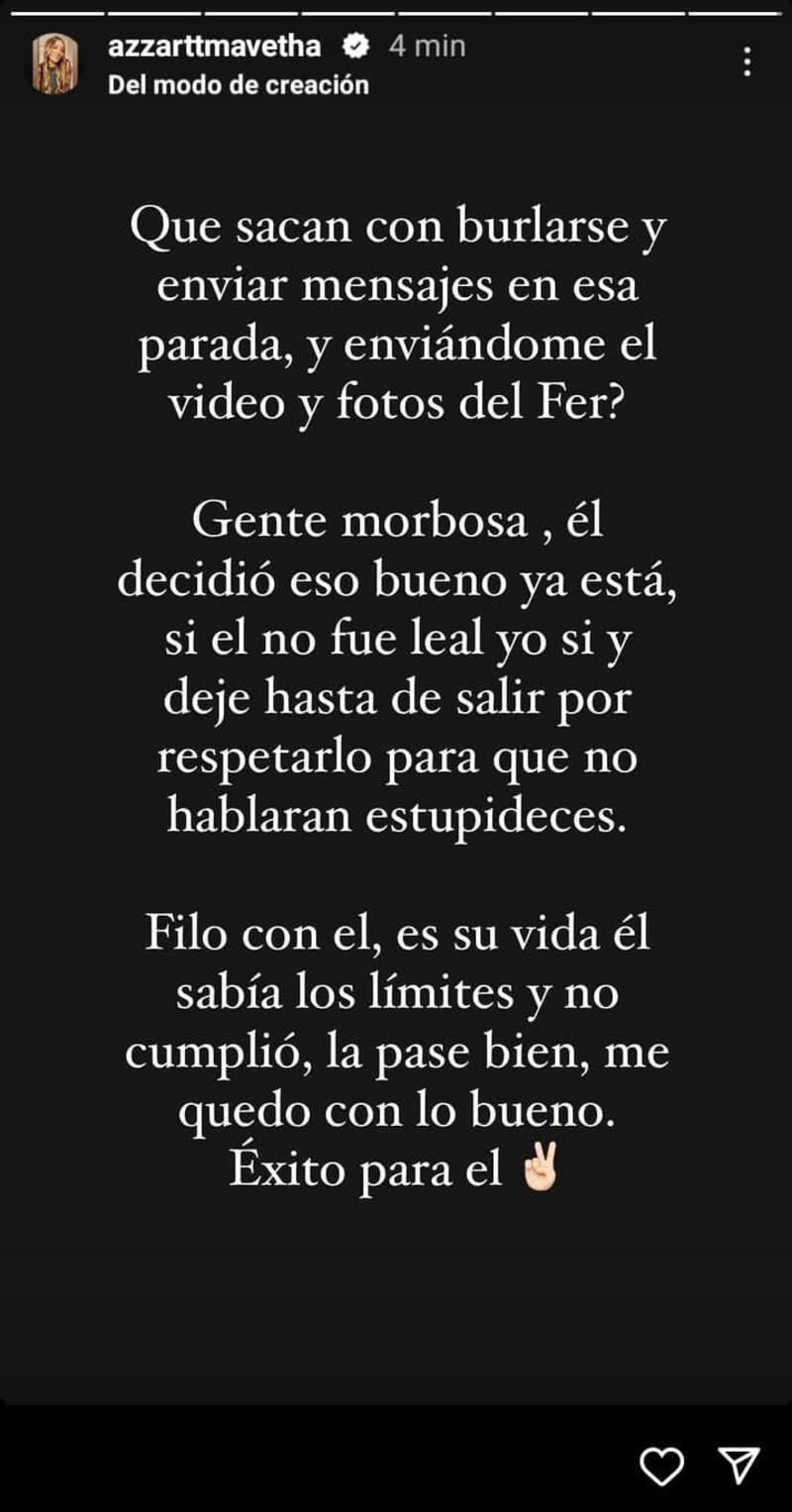 Azzartt Maveth en sus historias de Instagram.