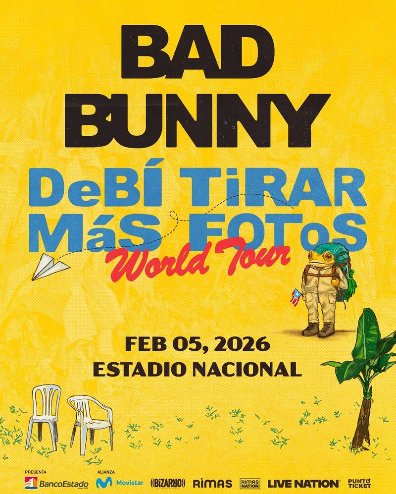 Afiche oficial del concierto del cantante puertorriqueño en Chile.