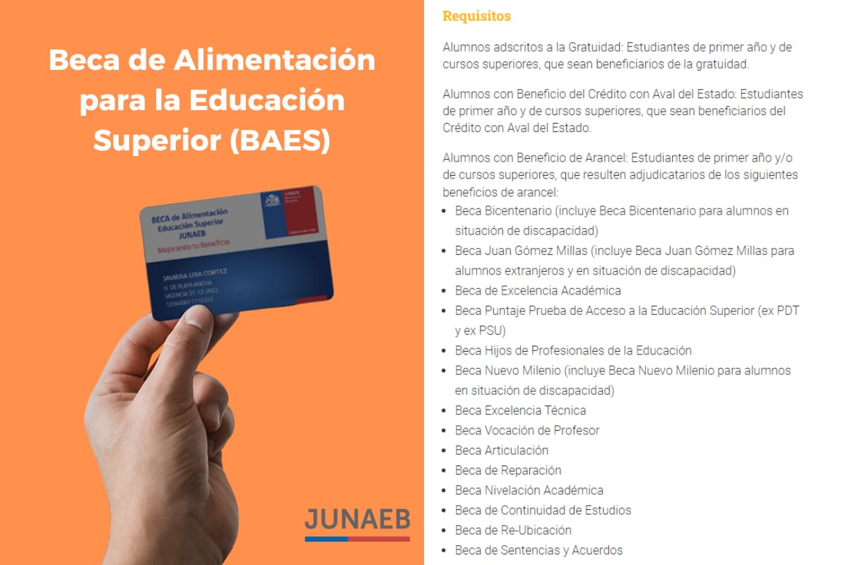 Requisitos para recibir la BAES.