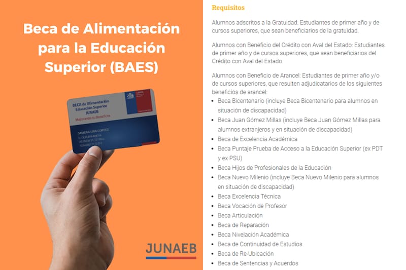 Requisitos para recibir la BAES.