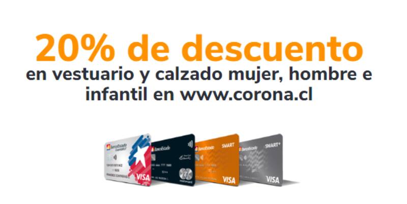 Hasta junio 2024, clientes de Banco Estado podrán conseguir 20% de descuento en Corona.