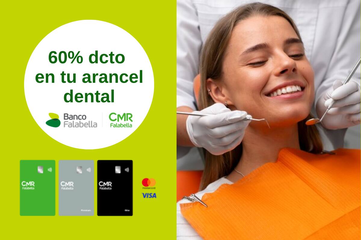 Recibe un 60% de descuento en el dentista.