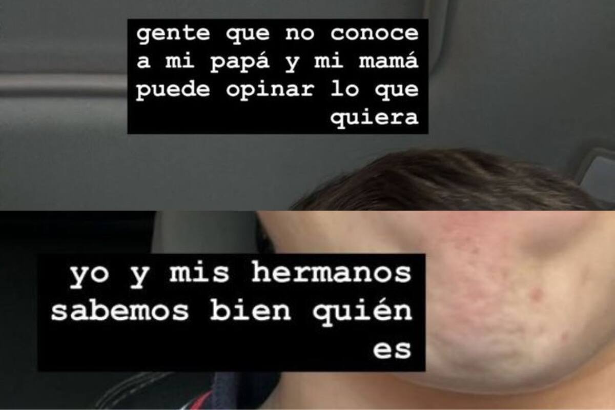El joven compartió en sus historias un mensaje en apoyo a su padre.