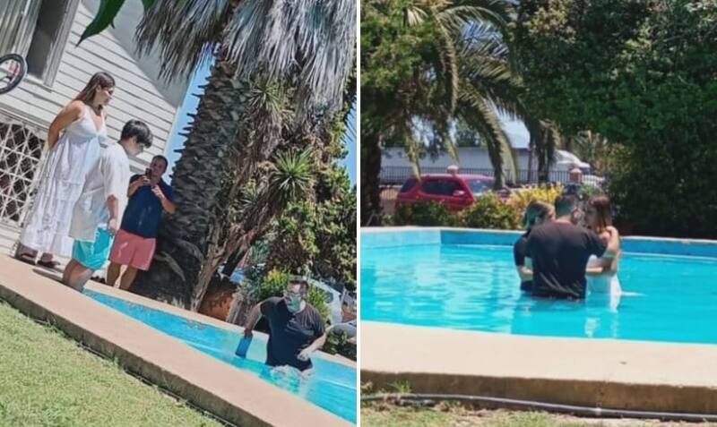 Bautizo de Katherine Orellana y Facundo. Créditos: Instagram