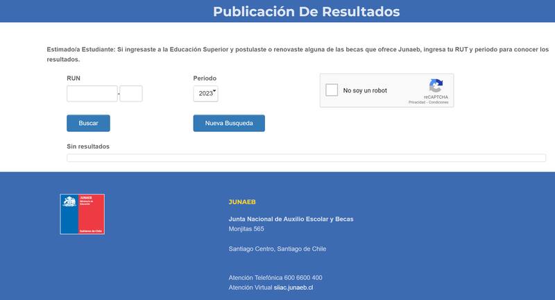 La Junta Nacional de Auxilio Escolar y Becas (Junaeb) ofrece un portal en línea para revisar si eres uno de los estudiantes beneficiados con una de sus becas.