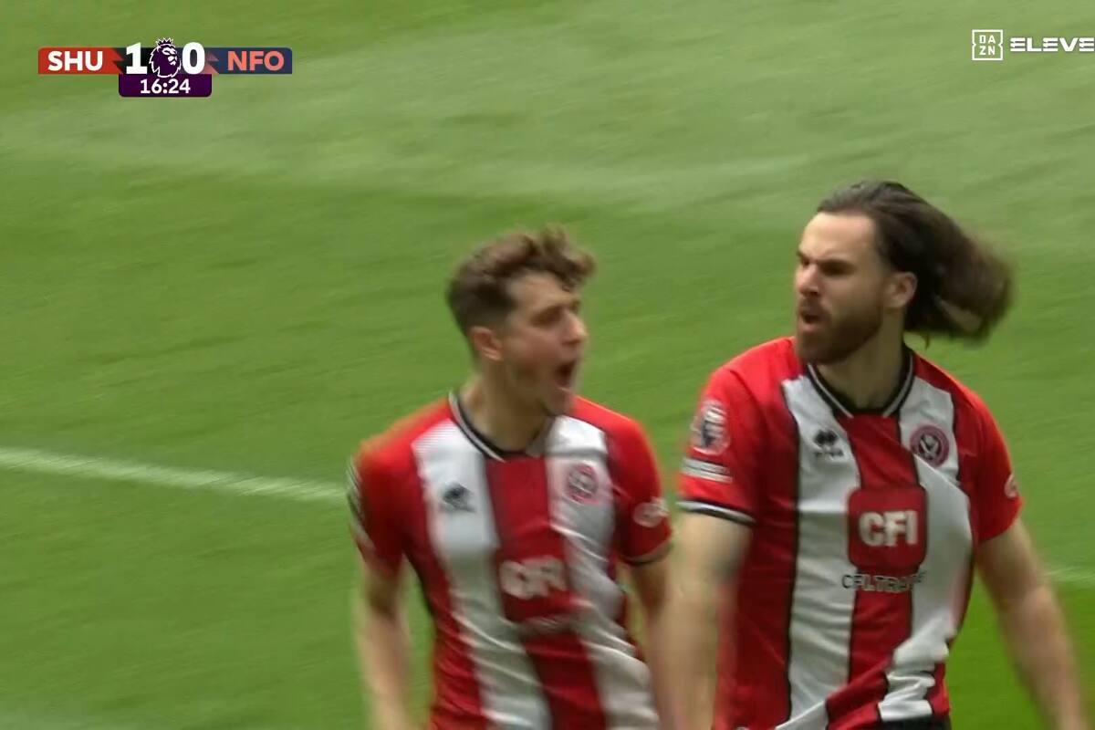 y su sexto gol con la camiseta del Sheffield United.