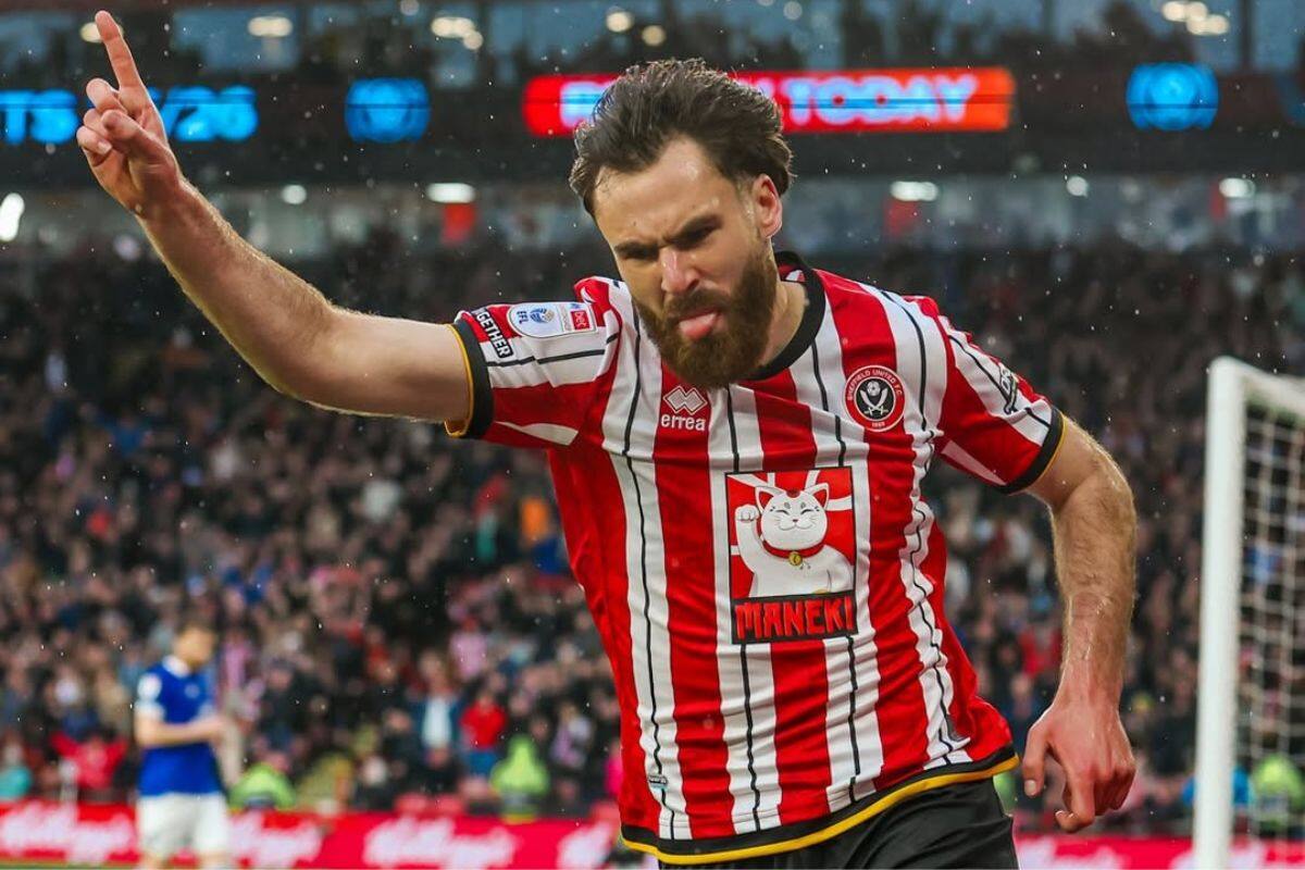 volvió al gol en la victoria de Sheffield Uniteed sobre Cardiff City. Foto: Instagram Sheffield United.