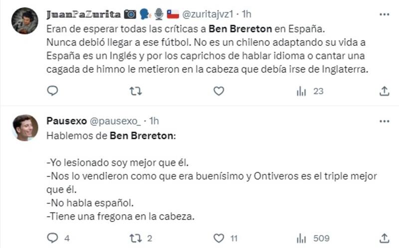 Hinchas de Villarreal pierden la paciencia con Ben Brereton.