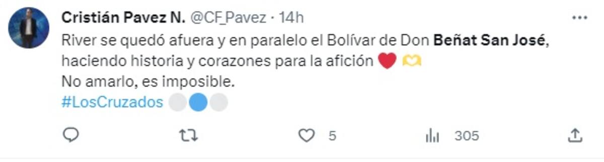 El entrenador español encabeza la histórica campaña de Bolívar en Copa Libertadores.