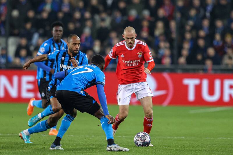 Benfica vs Brujas van por el paso a cuartos de la Champions League. Crédito: @SLBenfica.