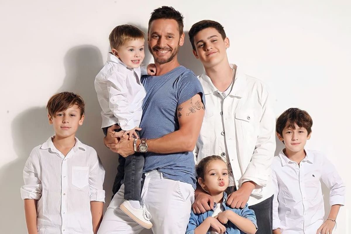 El actor mostró lo grande que están sus hijos.