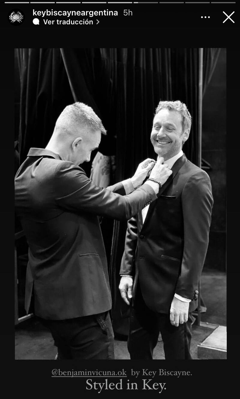 Benjamín Vicuña alistándose para la ceremonia. Foto: Instagram.