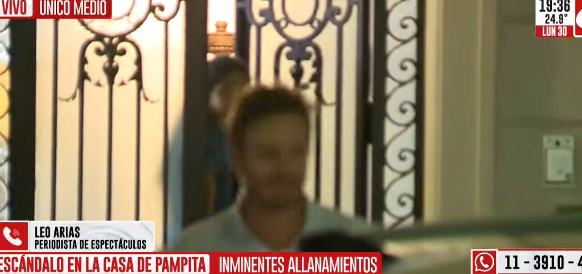 Benjamín Vicuña va a buscar a sus hijos ante allanamiento en casa de Pampita.