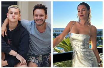 Benjamín Vicuña y Pampita se lucen con su hijo, Bautista Vicuña, en la alfombra roja de los Premios Martín Fierro 2023