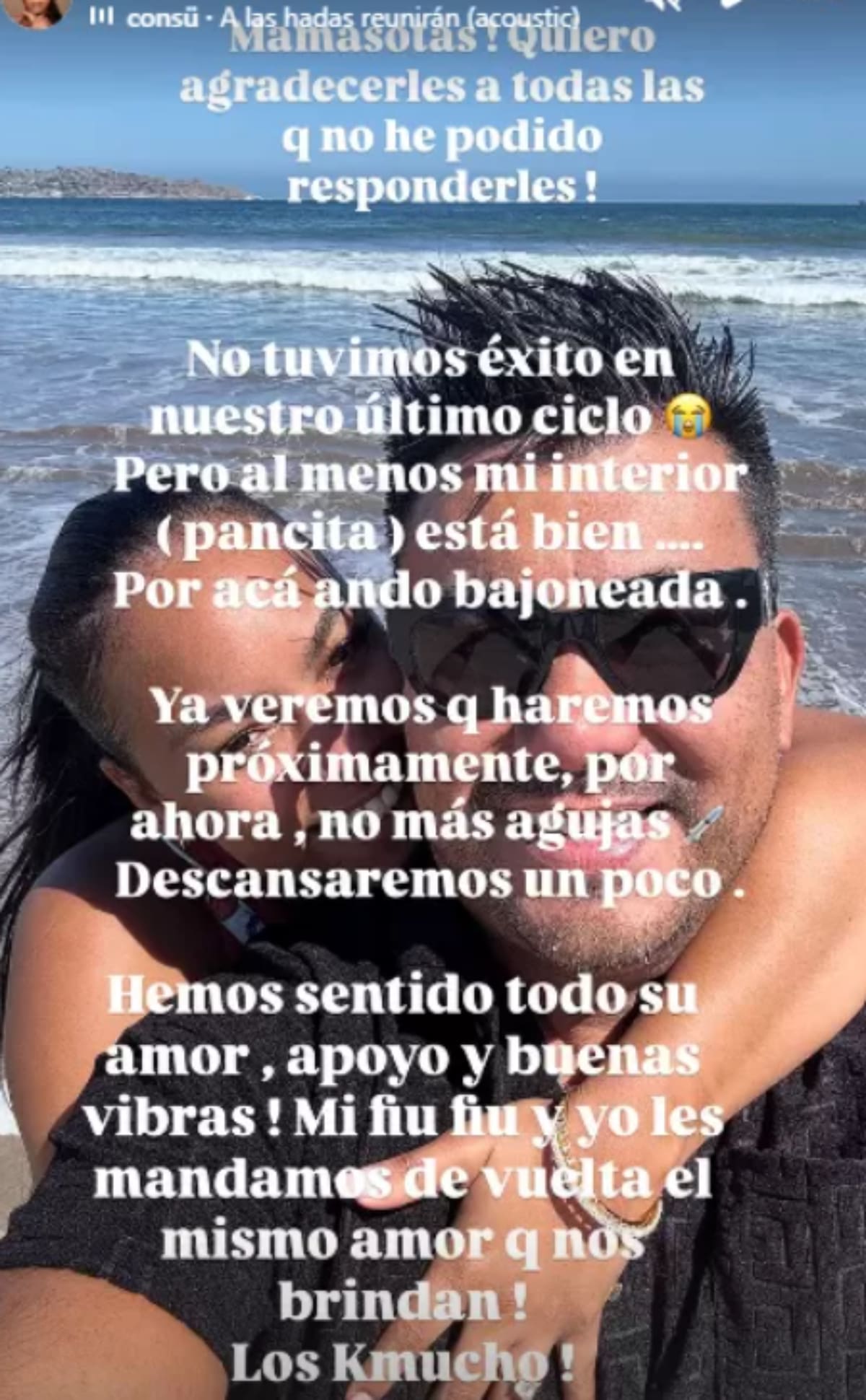 Y su anuncio en Instagram. Foto: IG.