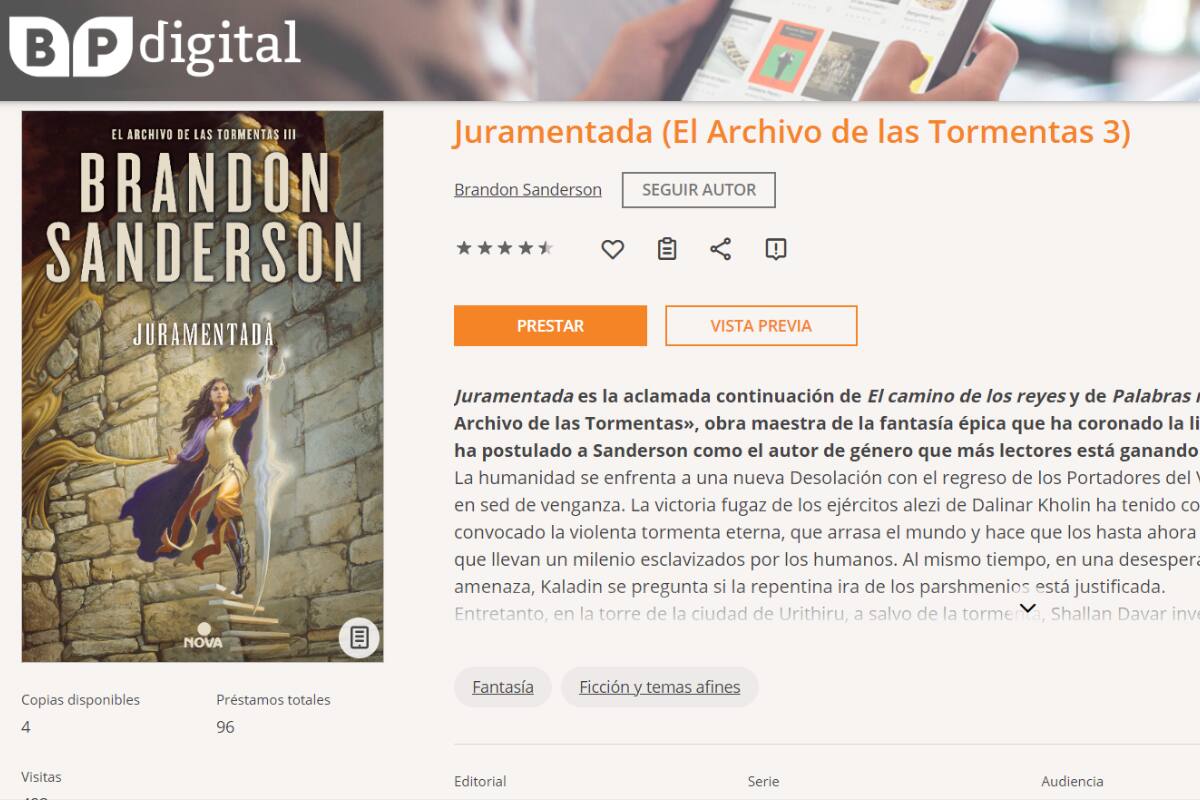 En la página del libro podrás ver la cantidad de copias disponibles.