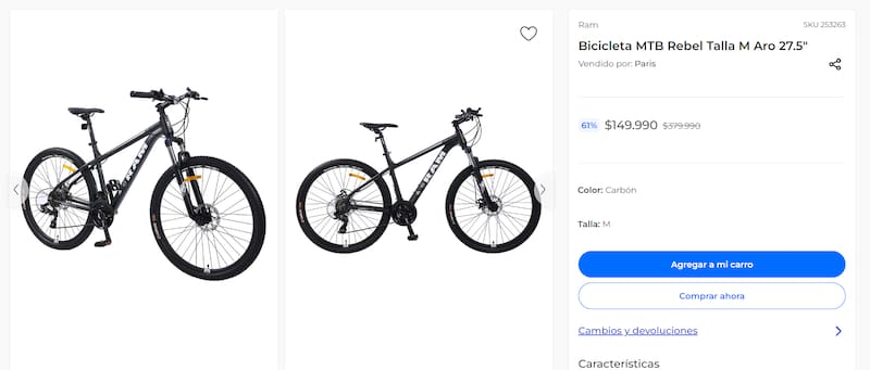 Bicicleta MTB Rebel en Paris - Aro 27.5