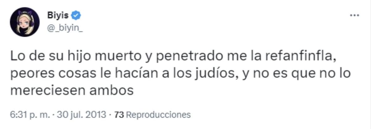 Otro de sus polémicos tuits.