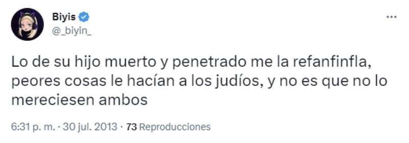 Otro de sus polémicos tuits.