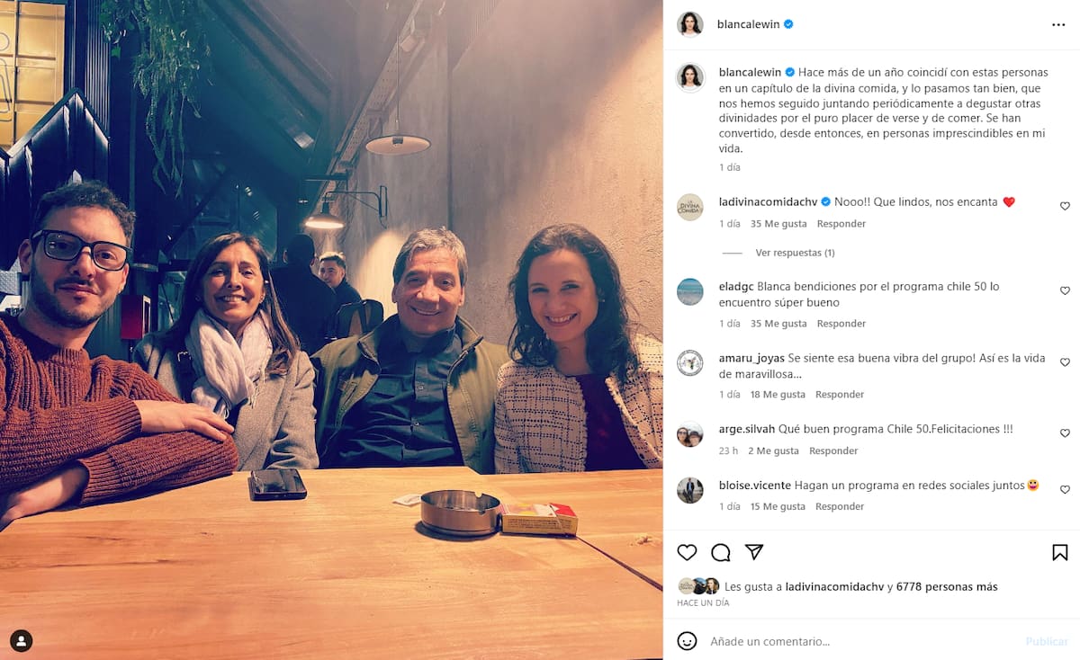 Blanca Lewin, Gonzalo Durán, Liliana García y Pedro Campos compartieron juntos de una distendida noche tras forjar una bonita amistar en “La Divina Comida”.