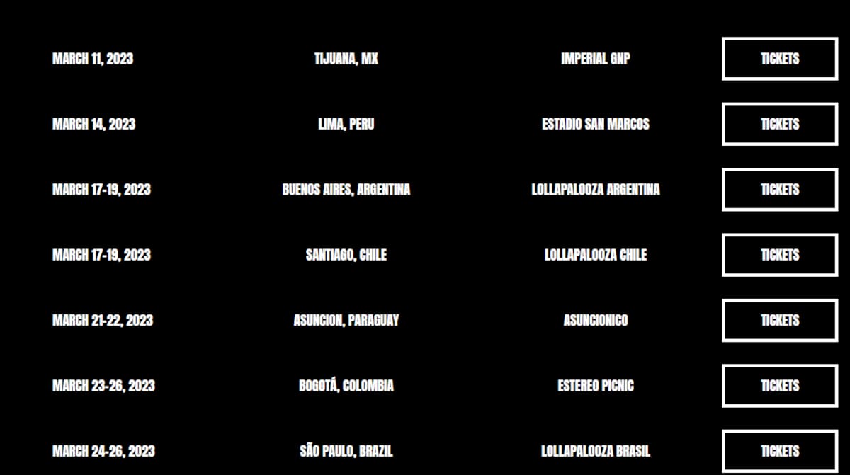 Mantiene sus fechas de la gira / Blink-182.com