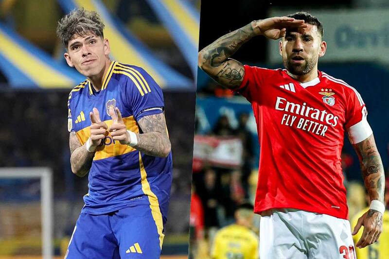 Carlitos Palacios juega ante Otamendi en el Mundial.