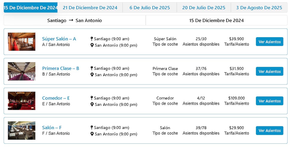 Boletos Tren del Recuerdo del 15 de diciembre.