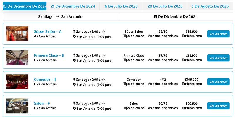 Boletos Tren del Recuerdo del 15 de diciembre.