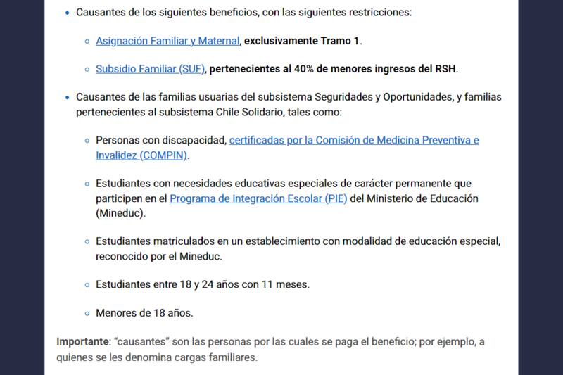 Requisitos para recibir el Bolsillo Familiar Electrónico.