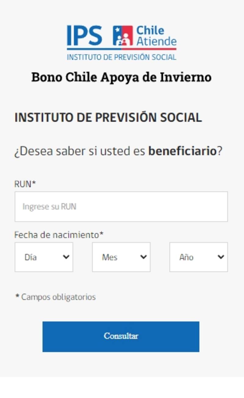 Revisa si tienes pendiente el pago del beneficio en la plataforma del IPS. Gráfica: Chile Atiende.