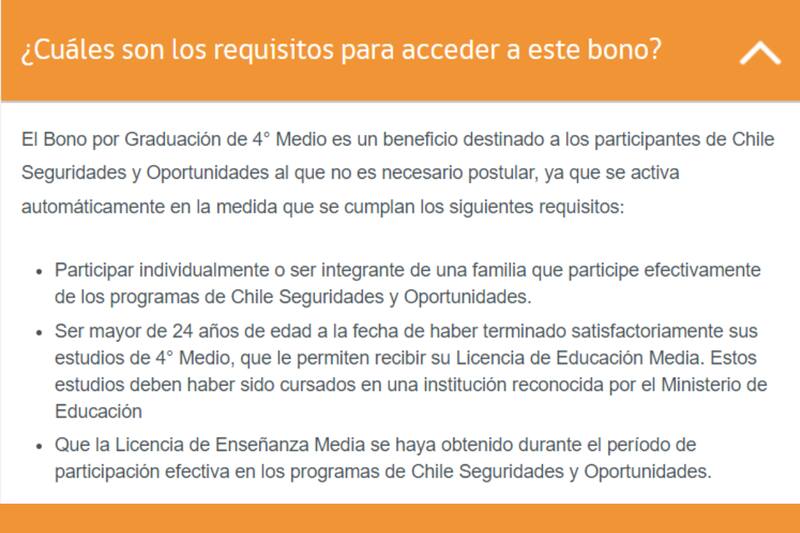 Requisitos para recibir el Bono Cuarto Medio.