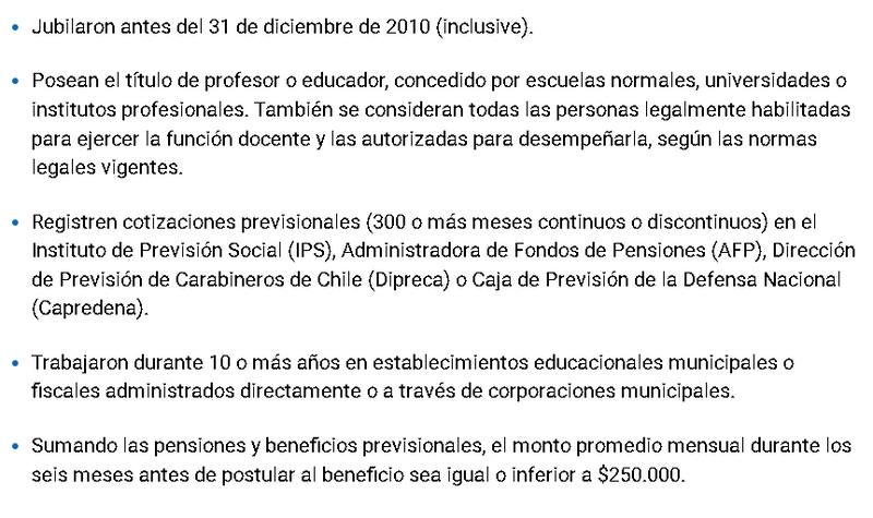 Requisitos del para adjudicar este beneficio del Estado.
