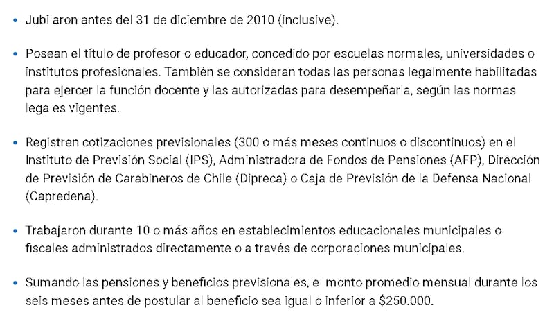 Estos son los requisitos. Créditos: Chile Atiende.