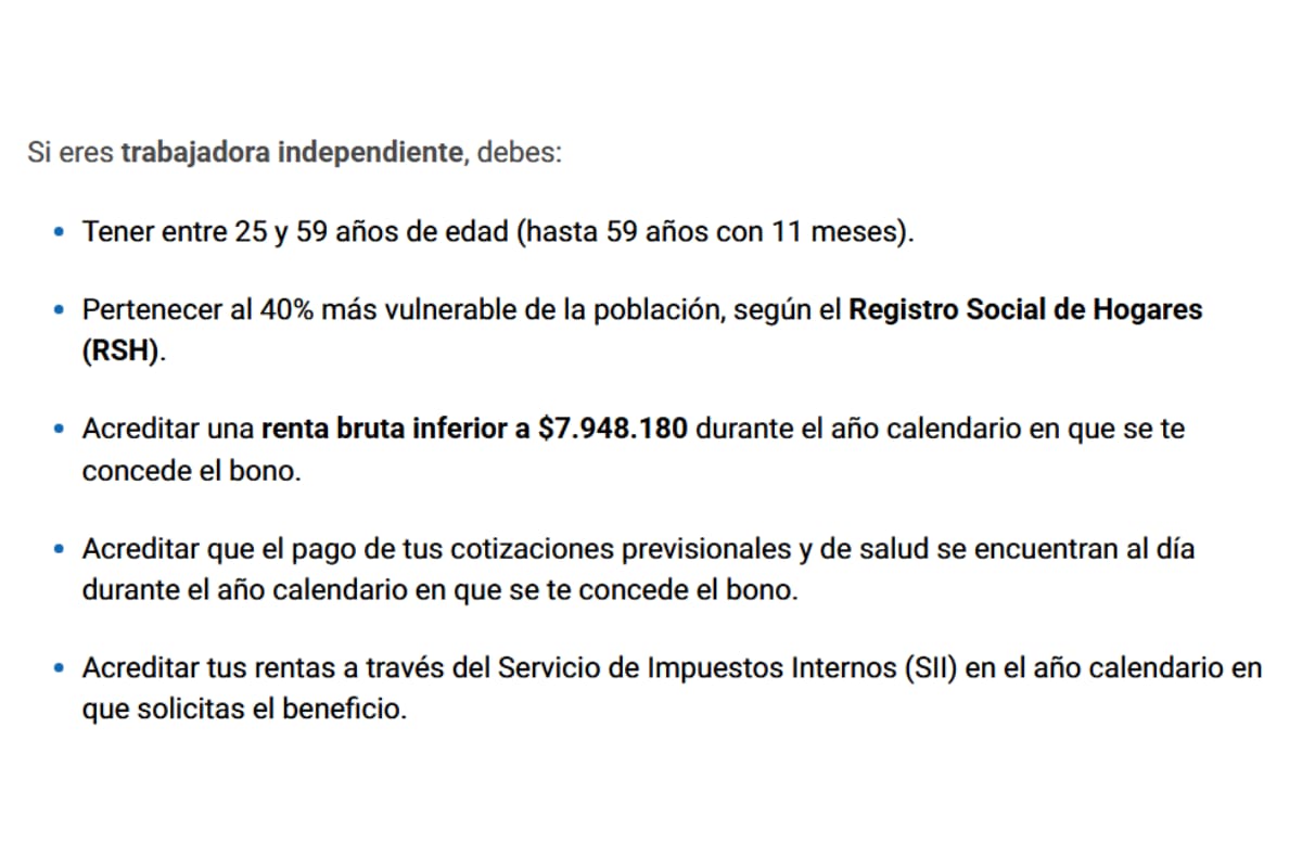 Estos son los requisitos en caso de laborar de forma independiente.