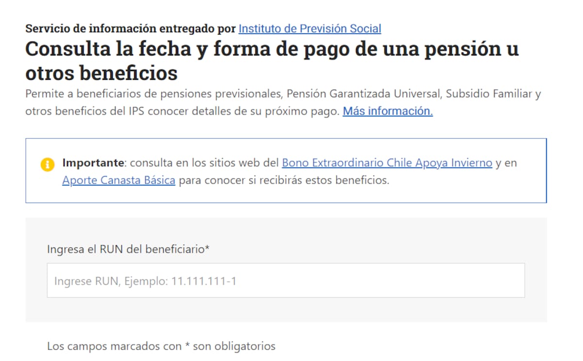 En esta plataforma sabrás cuándo se paga el beneficio. Créditos: ChileAtiende.
