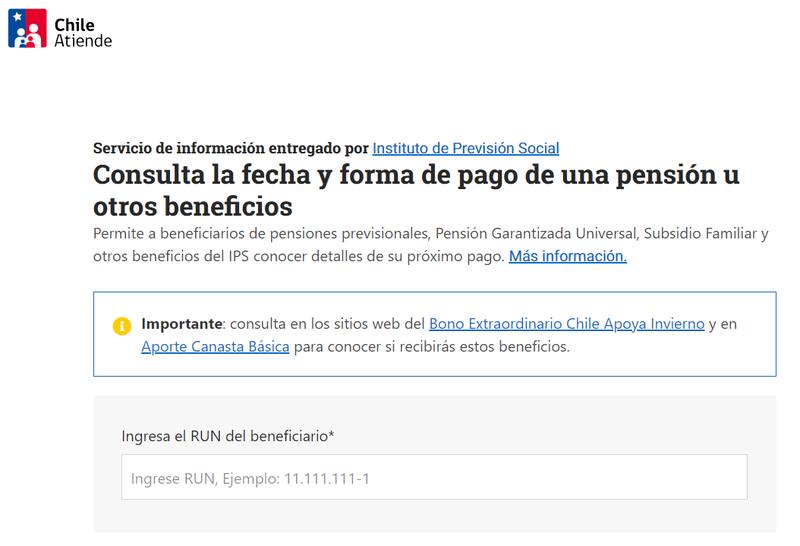 El portal de Chile Atiende donde podrás consultar si tienes algún beneficio sin cobrar.