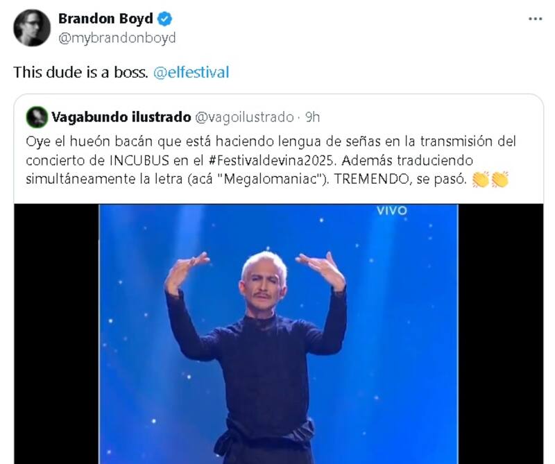 El cantante comentó a través de su red social. Créditos: X
