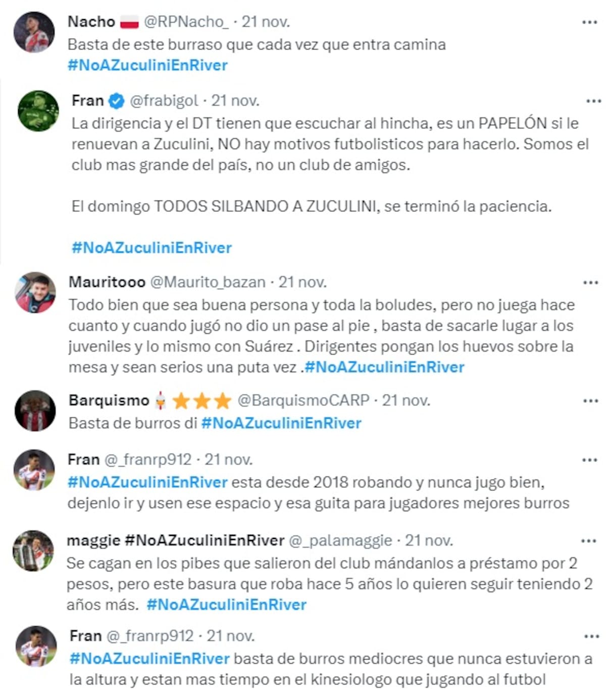 Los hinchas de River Plate se manifestaron por la posible renovación de Bruno Zuculini