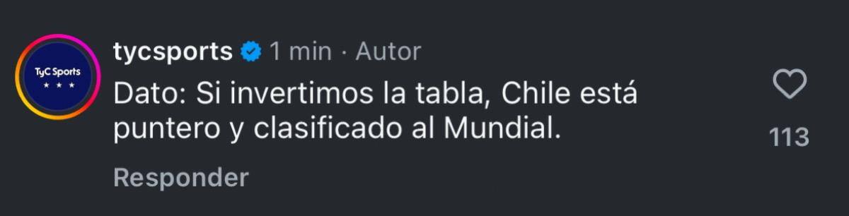 El canal argentino "termeó" con la eliminación de Chile.