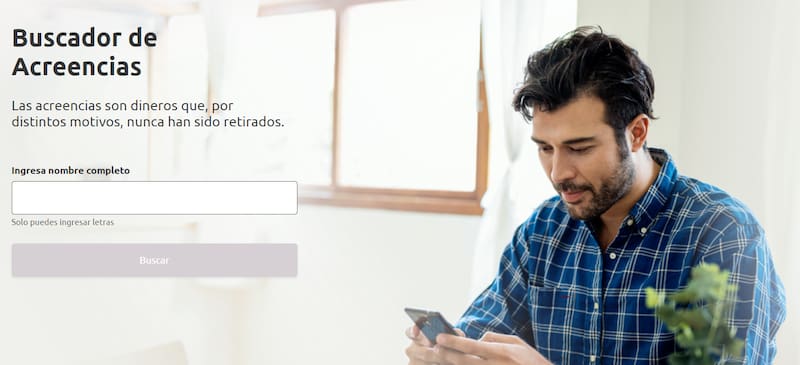 Así luce el Buscador de Acreencias de Coopeuch.