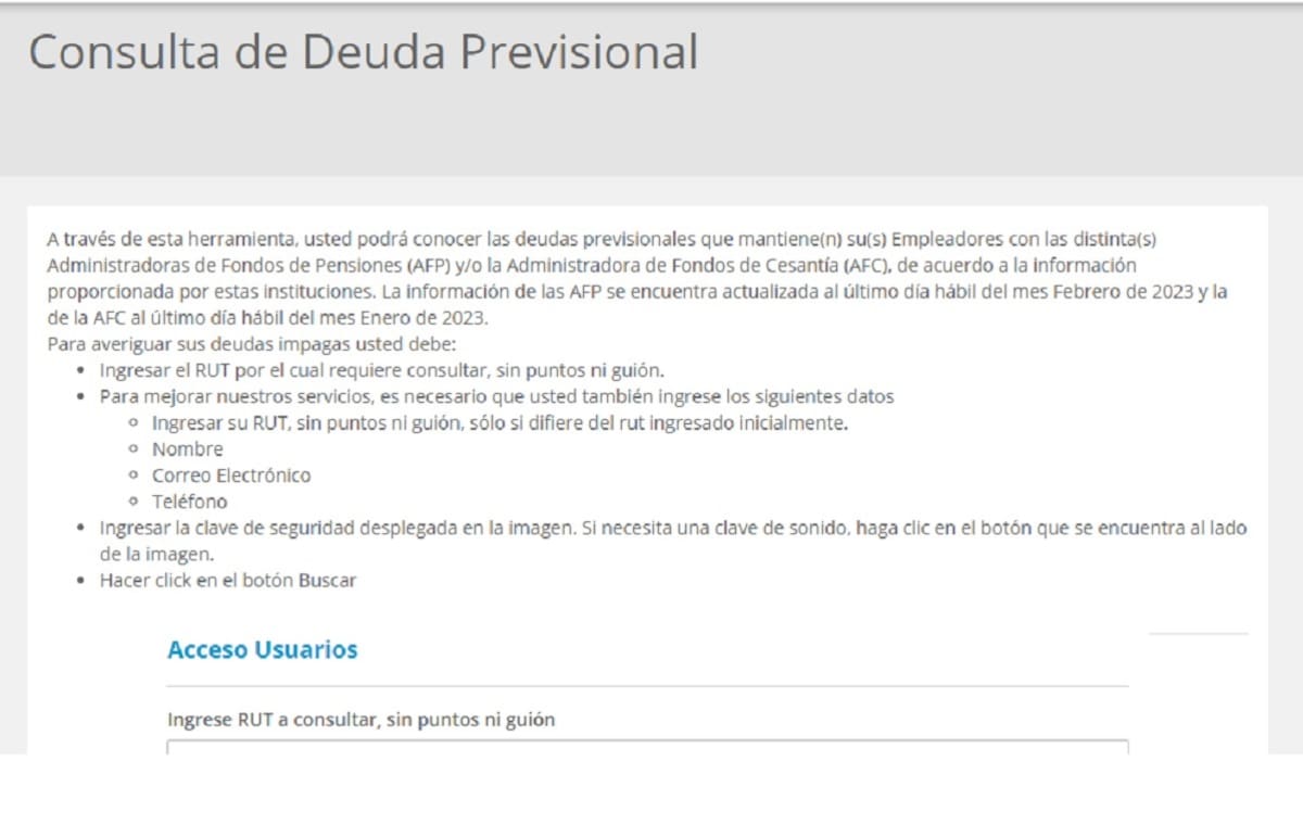 Revisa si tienes cotizaciones impagas. Créditos: Captura de pantalla de la Superintendencia de Pensiones.