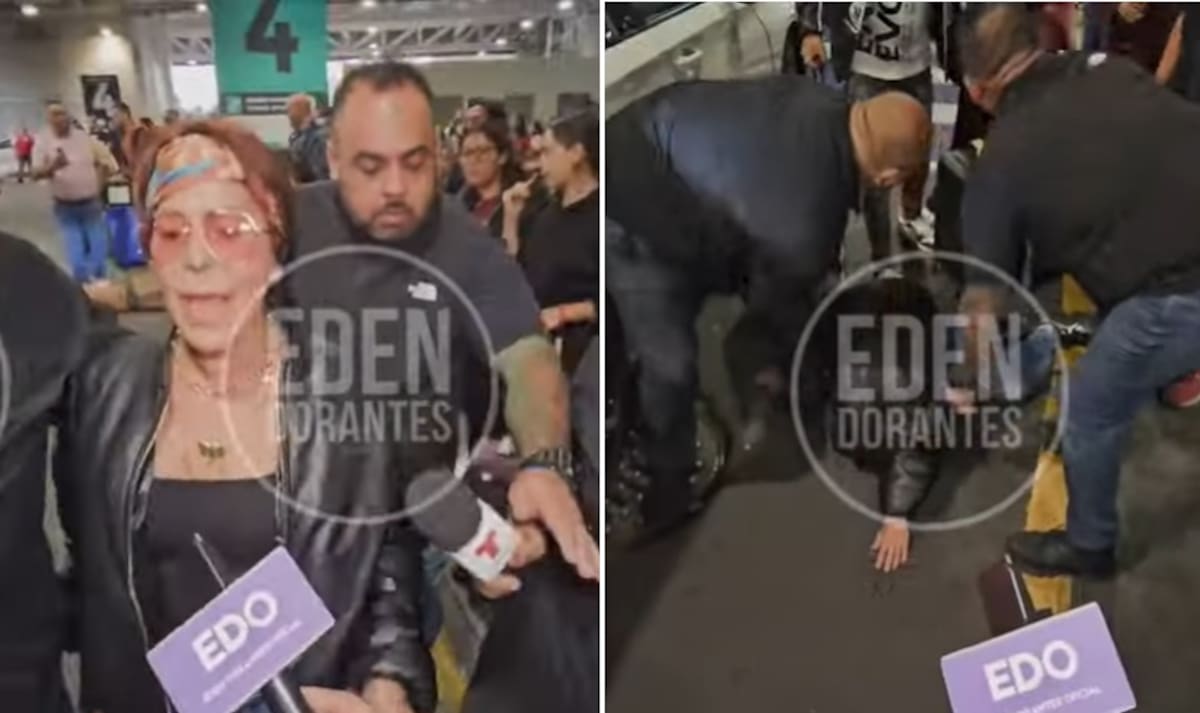 Alejandra Guzmán se cayó en el aeropuerto. Créditos: Pantallazo YouTube