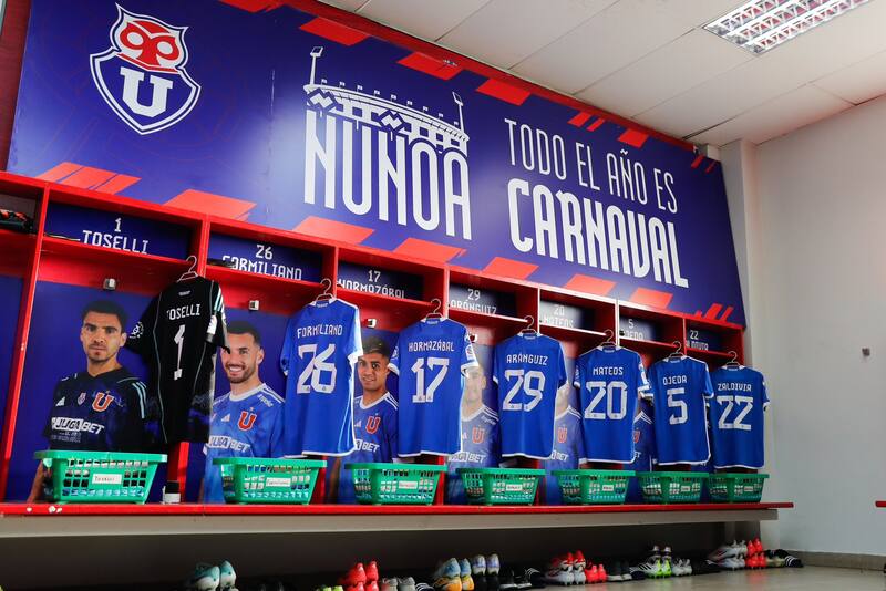 Camarín de la U listo para el encuentro frente a Unión La Calera.