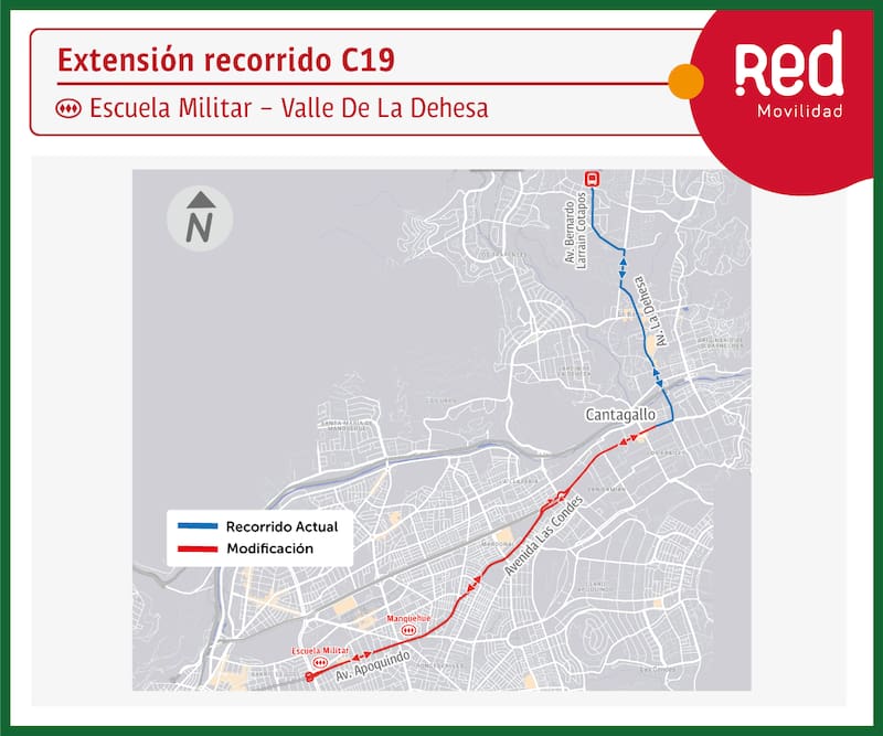 Este nuevo trazado permitirá conectar a los usuarios de La Dehesa con el MEtro Escuela Militar. Créditos: DTPM.